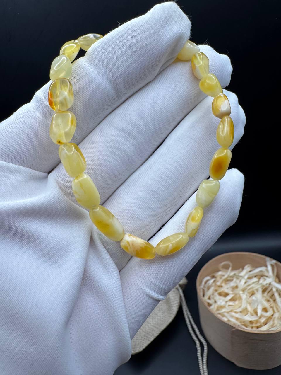 Milk Ivory and Honey Baltic Amber Bracelet, 4g