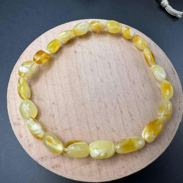 Milk Ivory and Honey Baltic Amber Bracelet, 4g