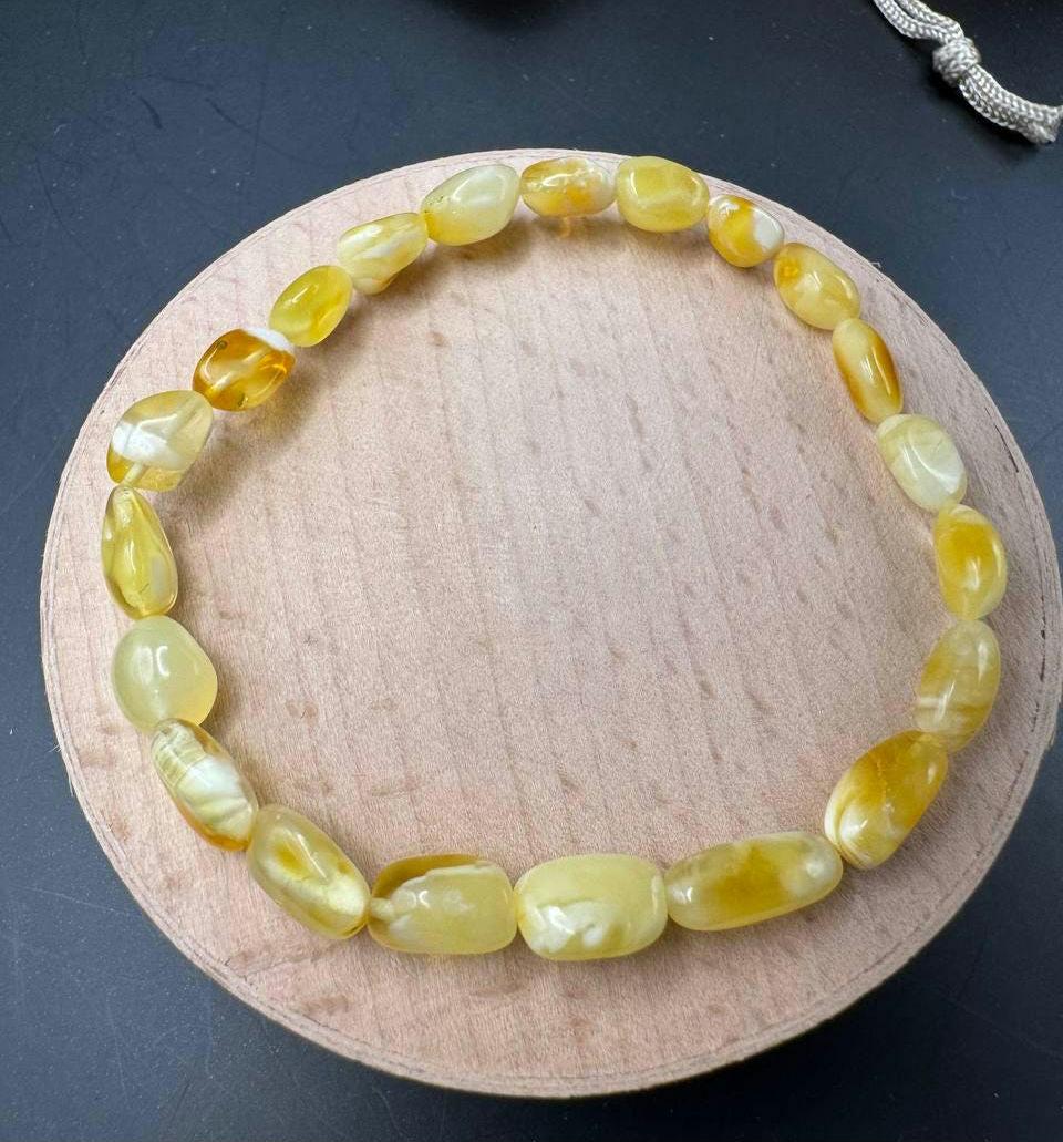 Milk Ivory and Honey Baltic Amber Bracelet, 4g
