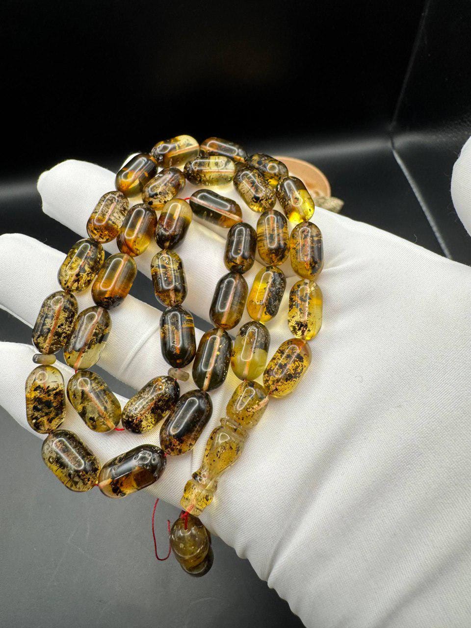 Baltic Amber Misbaha, 33 Honey Cognac Beads, 28g