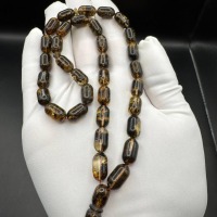Honey Cognac Baltic Amber Tasbih on Red Thread, 22g