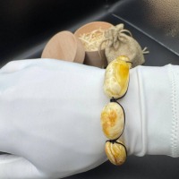 il_fullxfull.7280407362_edoq.jpg Landscape Baltic Amber Bracelet, Creamy White, Adjustable, 15.5g