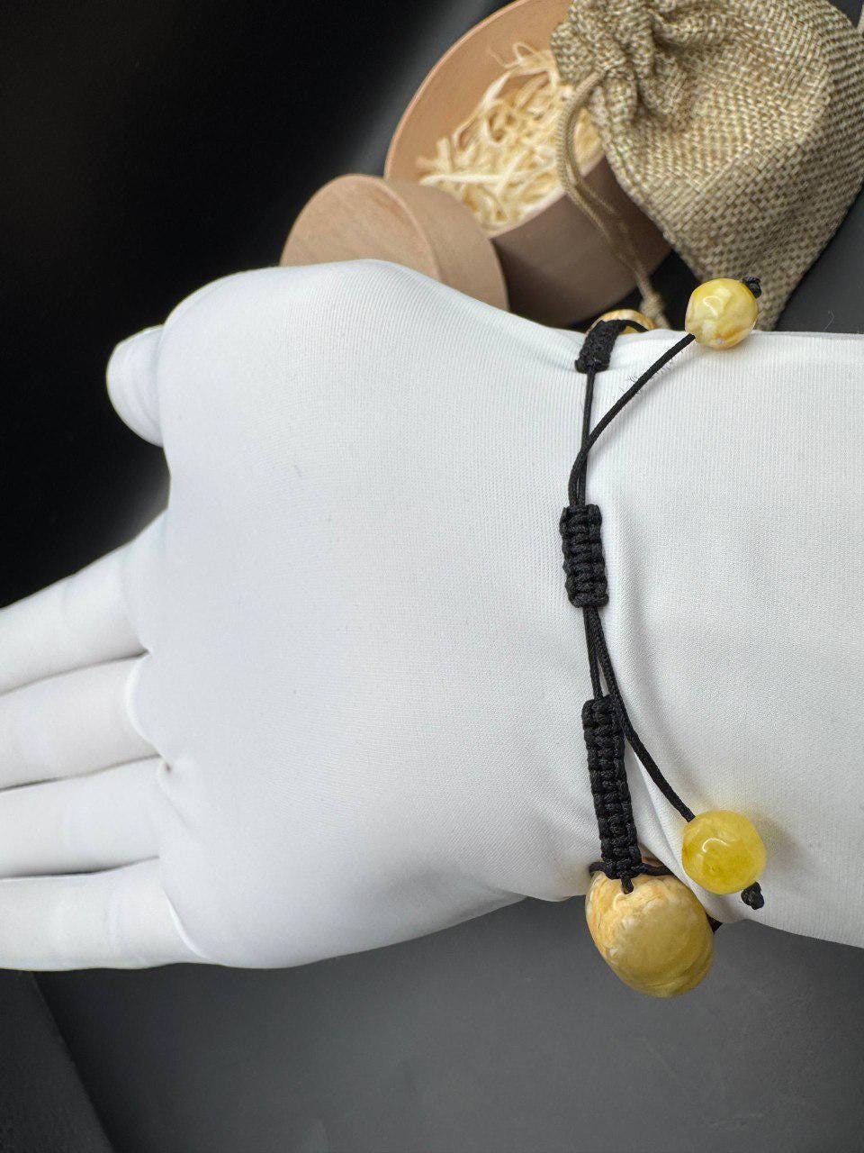 il_fullxfull.7280407378_2bvj.jpg Landscape Baltic Amber Bracelet, Creamy White, Adjustable, 15.5g