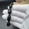 Baltic Amber Bracelet: Black Brown Beads with Earth Inclusions