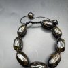 Baltic Amber Bracelet: Black Brown Beads with Earth Inclusions