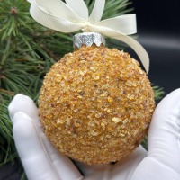 Baltic Amber Christmas Bauble, Broken Glass Effect, 8cm