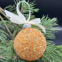 Baltic Amber Christmas Bauble, Broken Glass Effect, 8cm