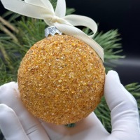 Baltic Amber Christmas Bauble, Fine Honey Gold Chips, 8cm