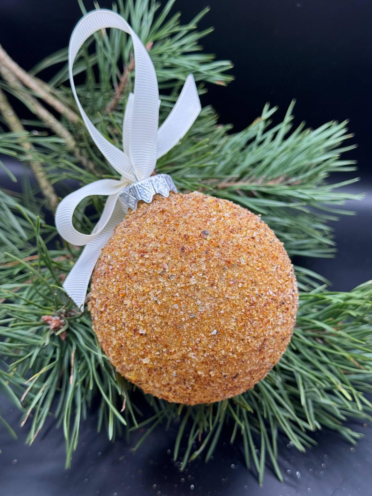 Baltic Amber Christmas Bauble, Fine Honey Gold Chips, 8cm