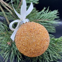 Baltic Amber Christmas Bauble, Fine Honey Gold Chips, 8cm