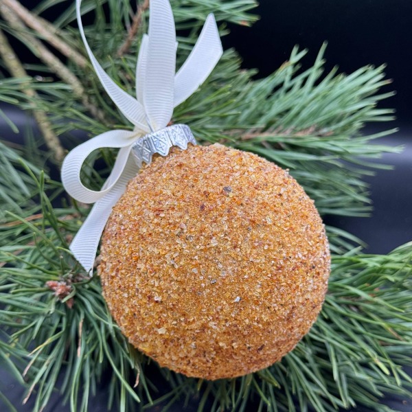 Baltic Amber Christmas Bauble, Fine Honey Gold Chips, 8cm