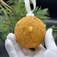 Baltic Amber Christmas Bauble, Golden Honey Chips and Dust, 8cm