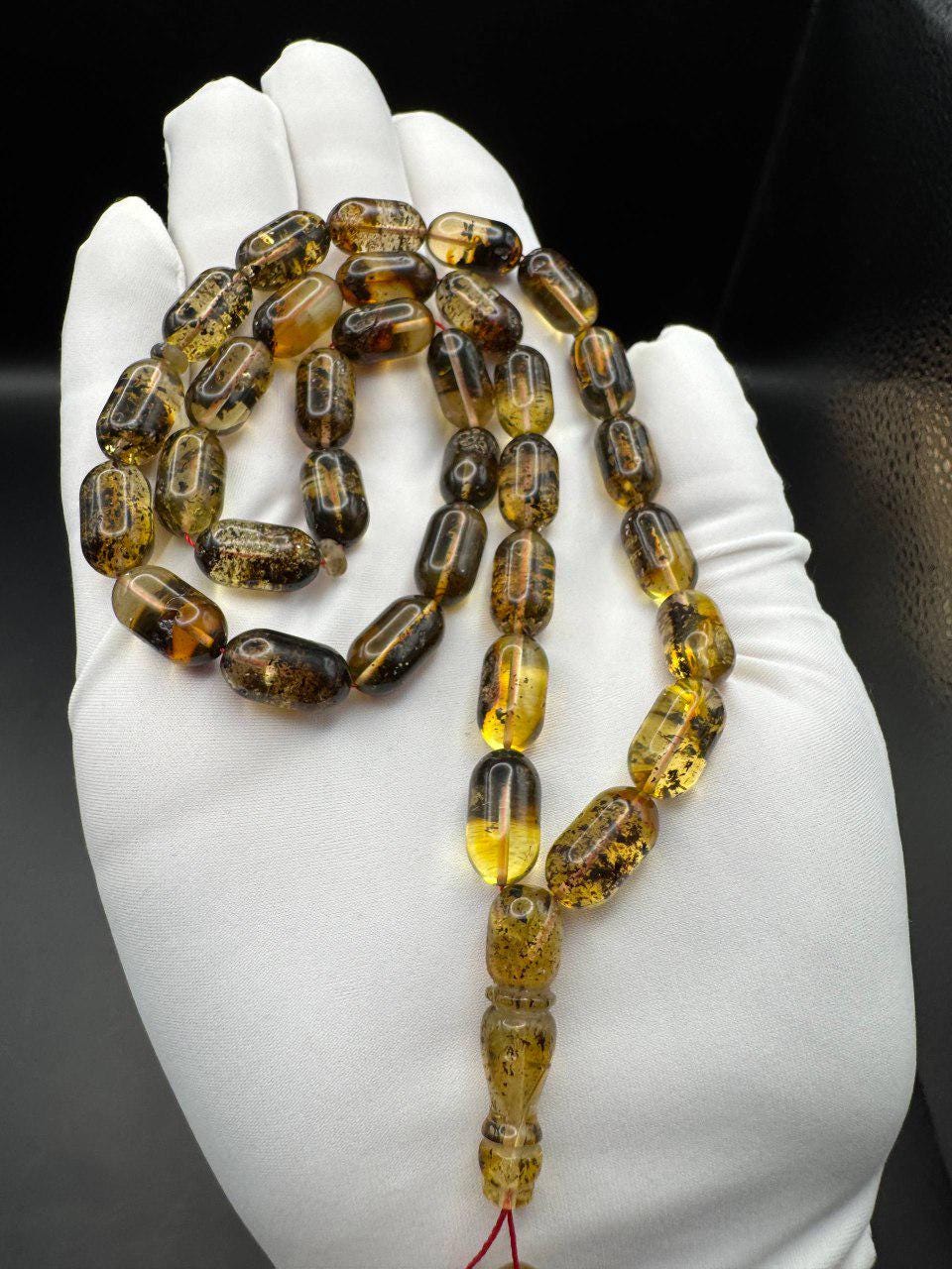 Baltic Amber Misbaha, 33 Honey Cognac Beads, 28g
