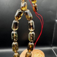 Honey Cognac Baltic Amber Tasbih on Red Thread, 22g