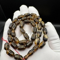 Honey Cognac Baltic Amber Tasbih on Red Thread, 22g