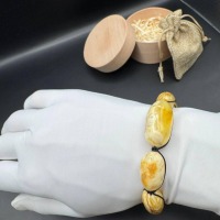 il_fullxfull.7328353749_fpwf.jpg Landscape Baltic Amber Bracelet, Creamy White, Adjustable, 15.5g