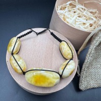 il_fullxfull.7328353765_esnn.jpg Landscape Baltic Amber Bracelet, Creamy White, Adjustable, 15.5g