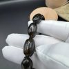 Baltic Amber Bracelet: Black Brown Beads with Earth Inclusions