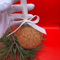Baltic Amber Christmas Bauble, Broken Glass Effect, 8cm
