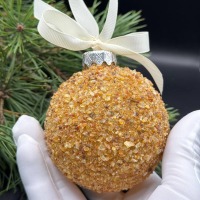 Baltic Amber Christmas Bauble, Broken Glass Effect, 8cm