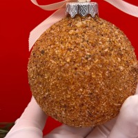 Baltic Amber Christmas Bauble, Fine Honey Gold Chips, 8cm