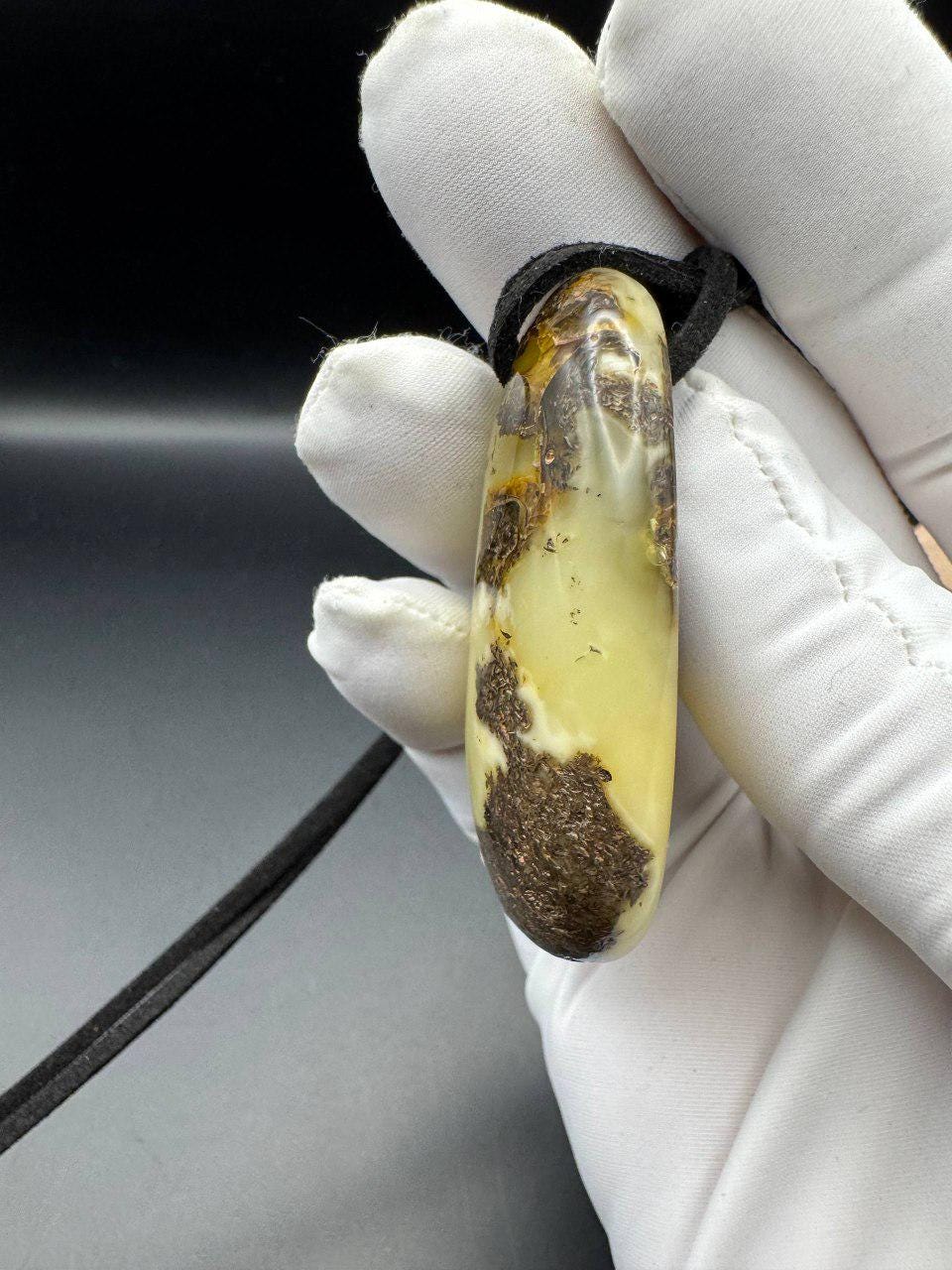 il_fullxfull.7374951648_oii6.jpg Creamy Yellow and Brown Baltic Amber Pendant, 55mm, 17.5g