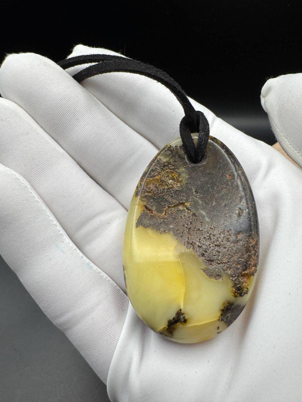 il_fullxfull.7374951650_dp5k.jpg Creamy Yellow and Brown Baltic Amber Pendant, 55mm, 17.5g