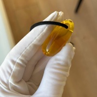 Golden Yellow Baltic Amber Pendant, 39mm, 9g