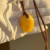 Baltic Amber Pendant with Insect Inclusion, Golden Yellow, 10g