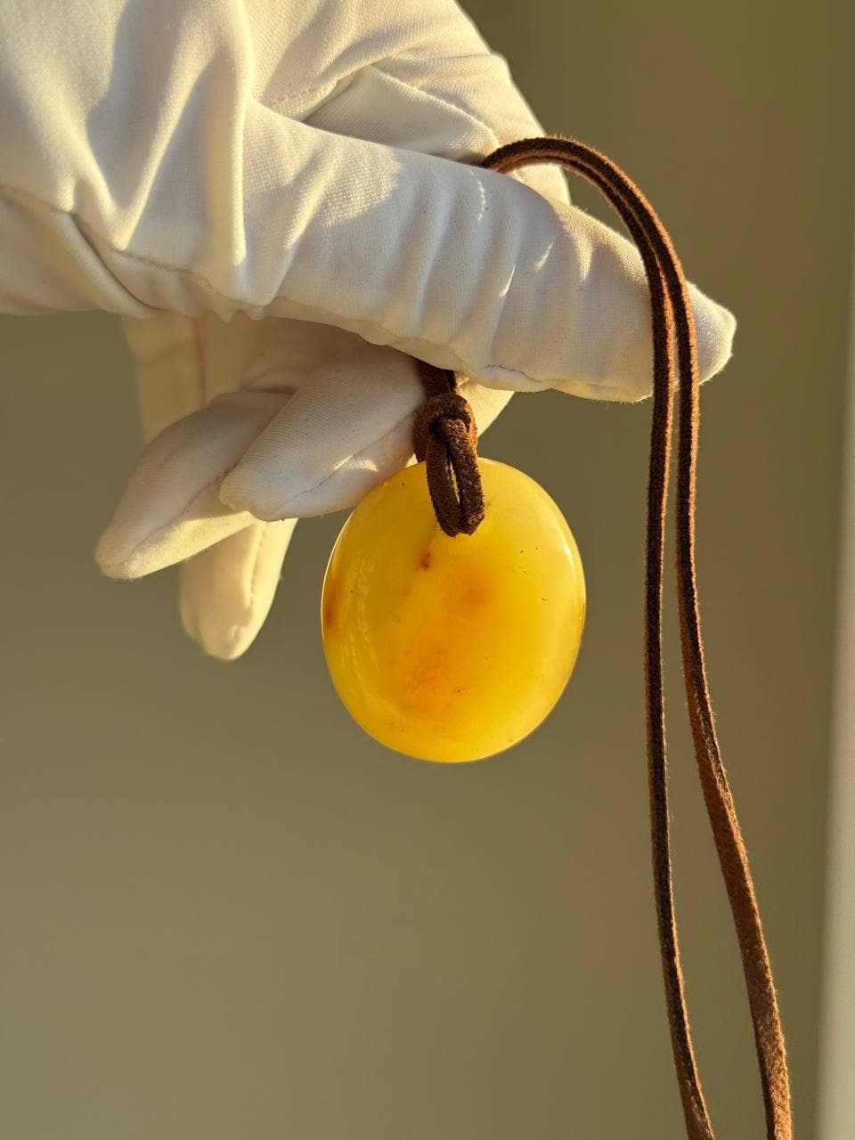 Baltic Amber Pendant with Insect Inclusion, Golden Yellow, 10g