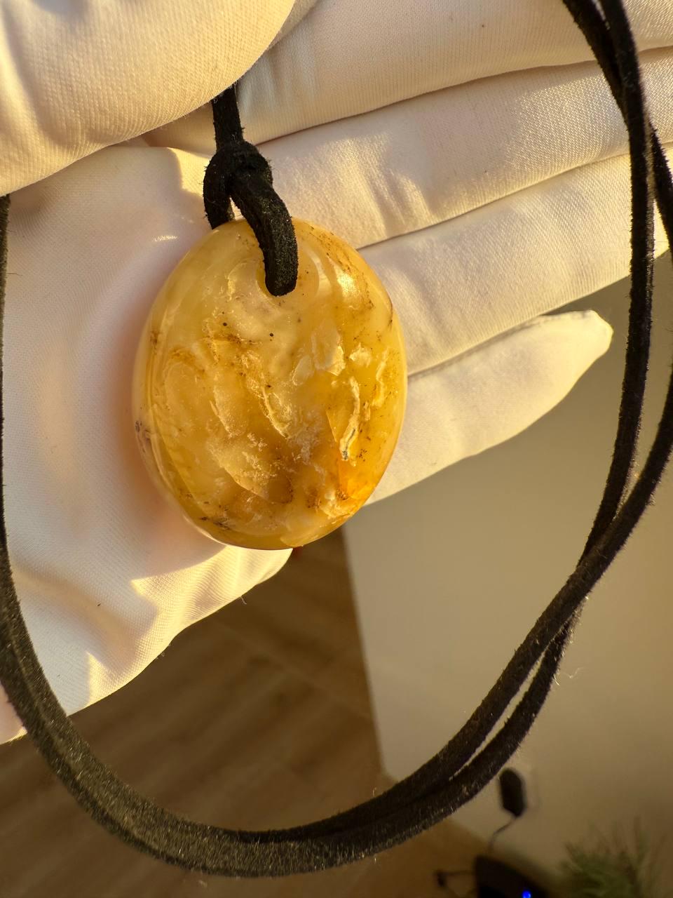 il_fullxfull.7401995518_17a0.jpg Polished Honey Baltic Amber Pendant, 37mm, 12g