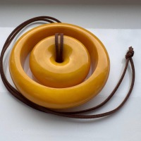 Vintage Baltic Amber Donut Pendant and Bangle Set