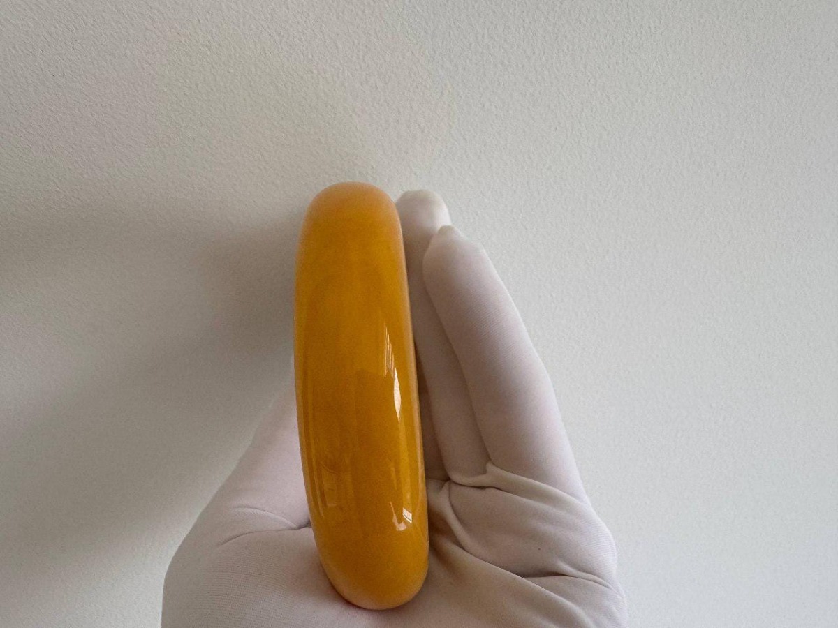 Vintage Baltic Amber Donut Pendant and Bangle Set