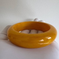 Vintage Baltic Amber Donut Pendant and Bangle Set