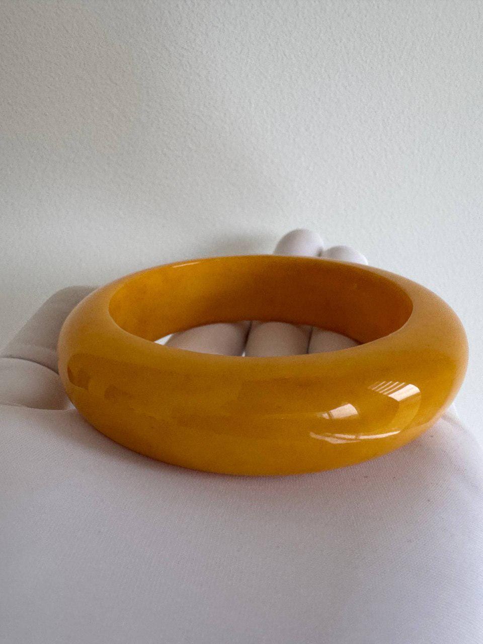 Vintage Baltic Amber Donut Pendant and Bangle Set
