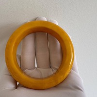 Vintage Baltic Amber Donut Pendant and Bangle Set