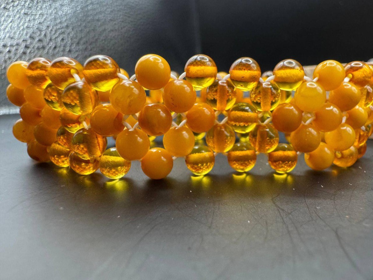 Vintage Multistrand Baltic Amber Bracelet, Butterscotch, 8.5g