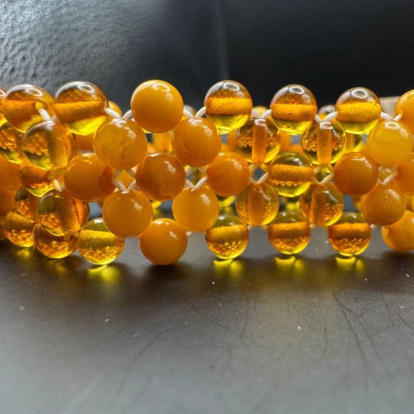 Vintage Multistrand Baltic Amber Bracelet, Butterscotch, 8.5g