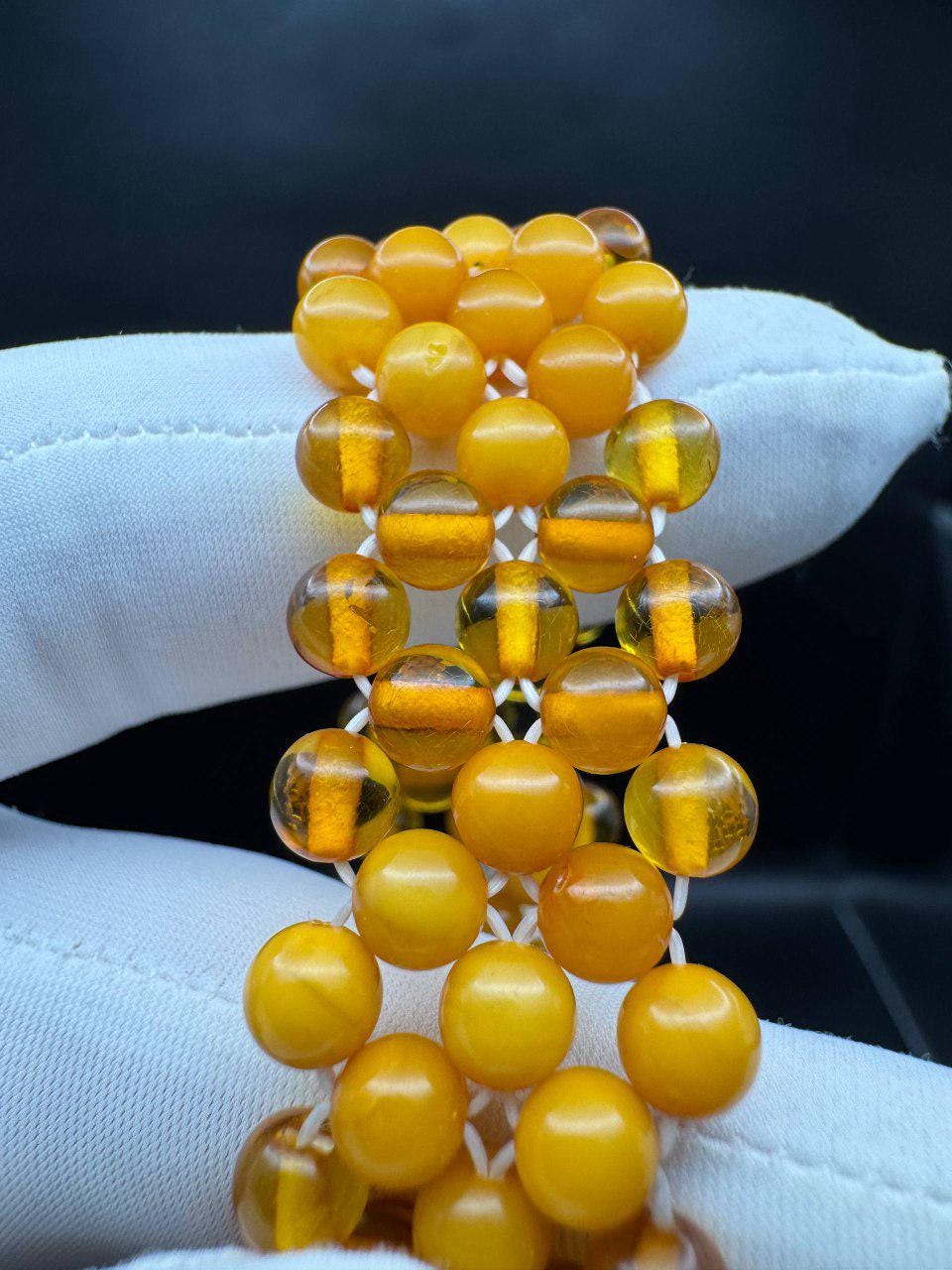 Vintage Multistrand Baltic Amber Bracelet, Butterscotch, 8.5g