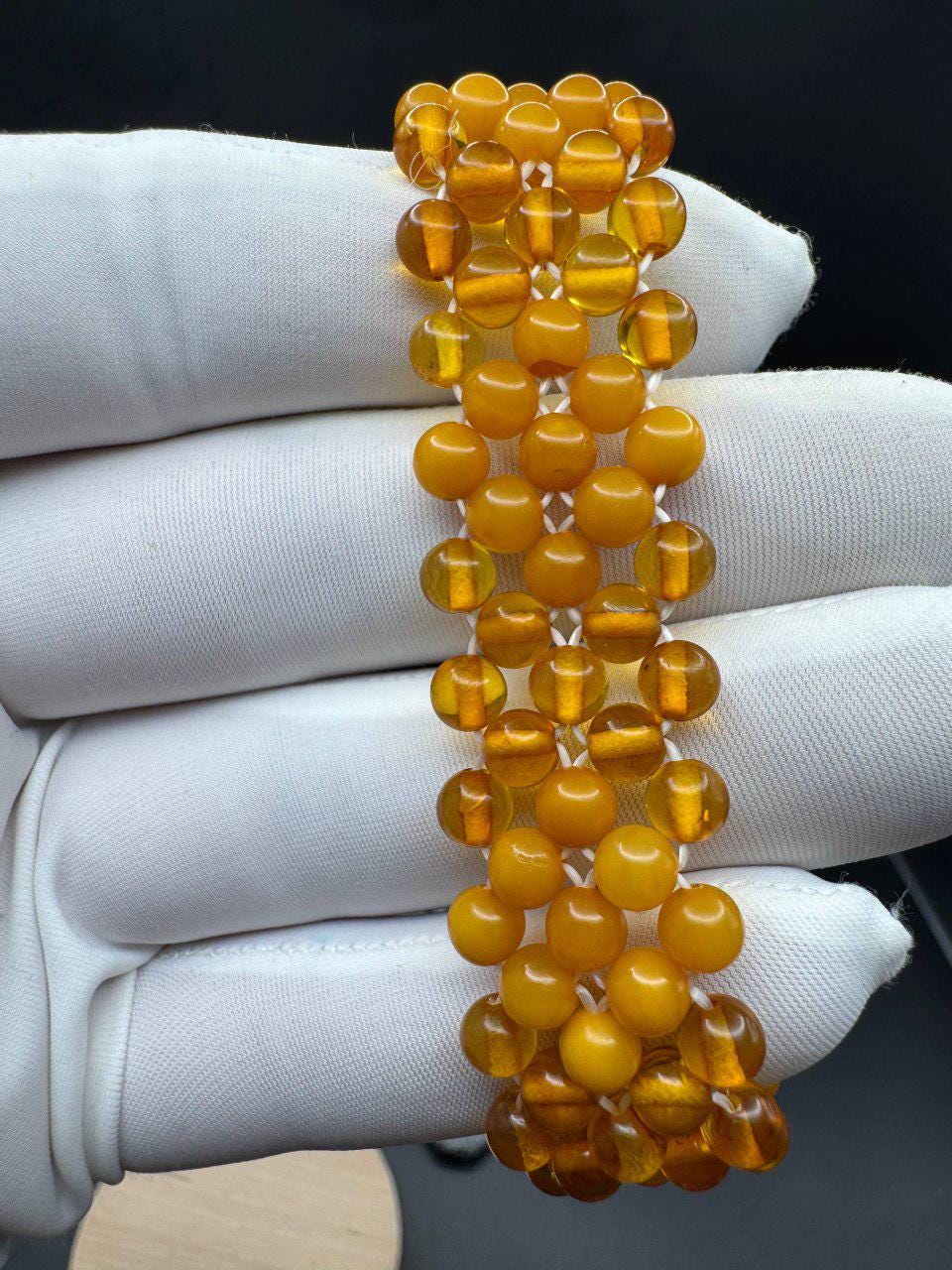 Vintage Multistrand Baltic Amber Bracelet, Butterscotch, 8.5g