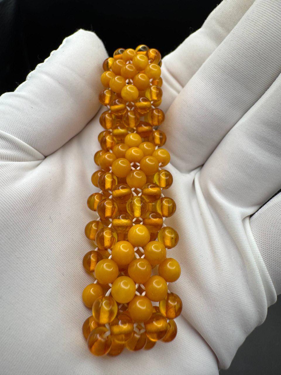 Vintage Multistrand Baltic Amber Bracelet, Butterscotch, 8.5g