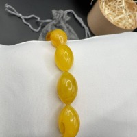 il_fullxfull.7429694830_s36f.jpg Milky Yellow Oval Bead Bracelet, Amber-Look Gemstone, 10.3g