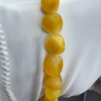 Raw Baltic Amber Bracelet, Unpolished Honey Yellow, 8.7g