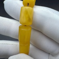 Butterscotch Baltic Amber Bracelet, Barrel Beads, 12g