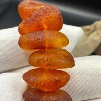 Raw Honey Cognac Baltic Amber Bracelet, Unpolished, 8.5 Inch