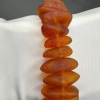 Raw Honey Cognac Baltic Amber Bracelet, Unpolished, 8.5 Inch