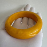 Vintage Baltic Amber Donut Pendant and Bangle Set