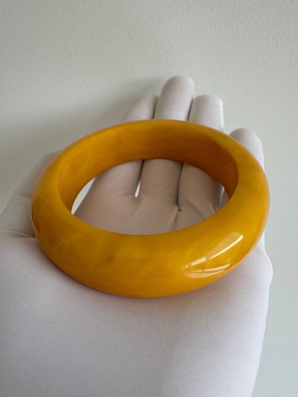 Vintage Baltic Amber Donut Pendant and Bangle Set