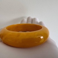 Vintage Baltic Amber Donut Pendant and Bangle Set