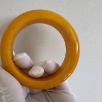 Vintage Baltic Amber Donut Pendant and Bangle Set